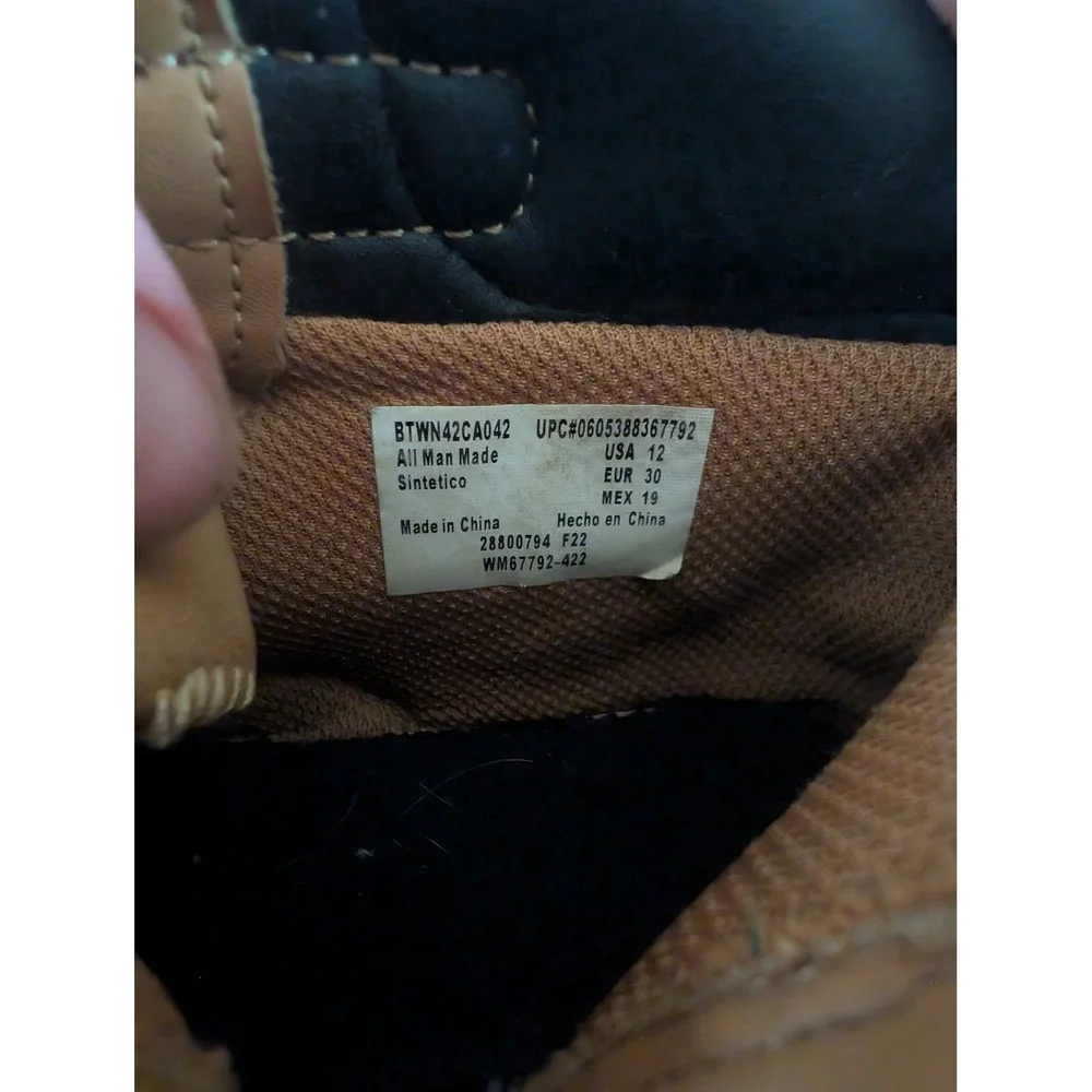 Wonder Nation Boys Tan Work Boots Size 12 Ankle Zip Lug Sole BTWN42CA042